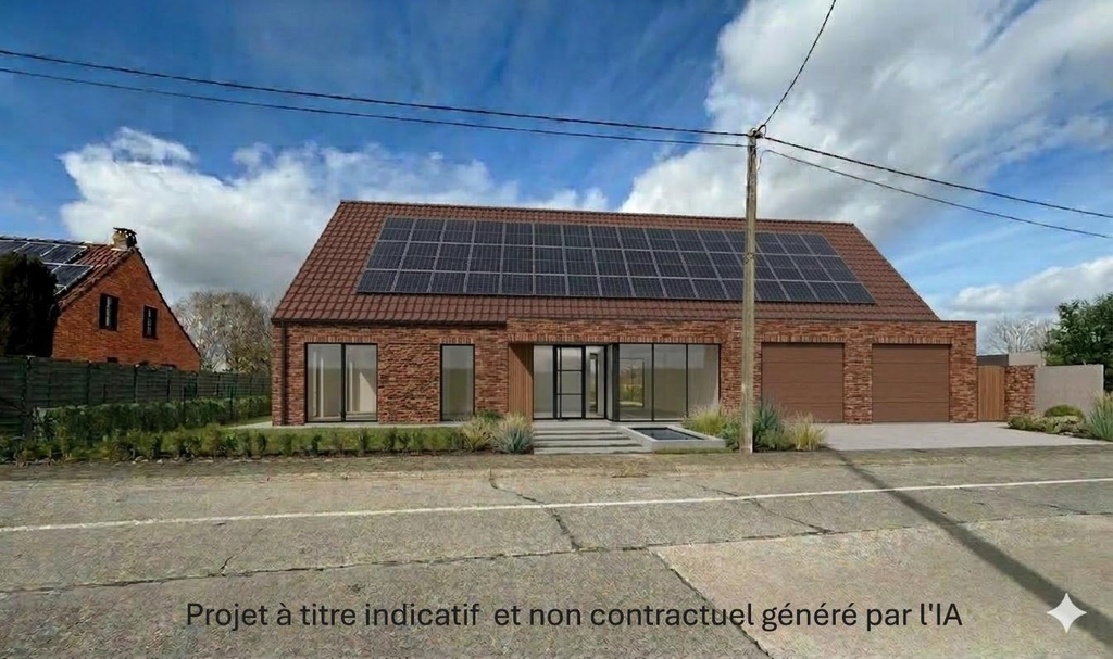 A VENDRE à QUEVAUCAMPS : Beau terrain à bâtir de 21 A 24 ca avec 27,78m de façade