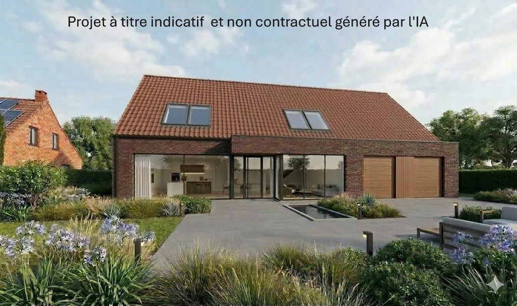 A VENDRE à QUEVAUCAMPS : Beau terrain à bâtir de 21 A 24 ca avec 27,78m de façade