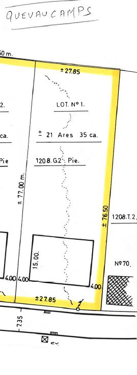 A VENDRE à QUEVAUCAMPS : Beau terrain à bâtir de 21 A 24 ca avec 27,78m de façade