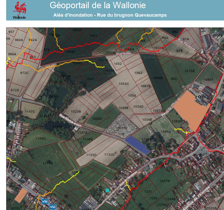 A VENDRE à QUEVAUCAMPS : Beau terrain à bâtir de 21 A 24 ca avec 27,78m de façade